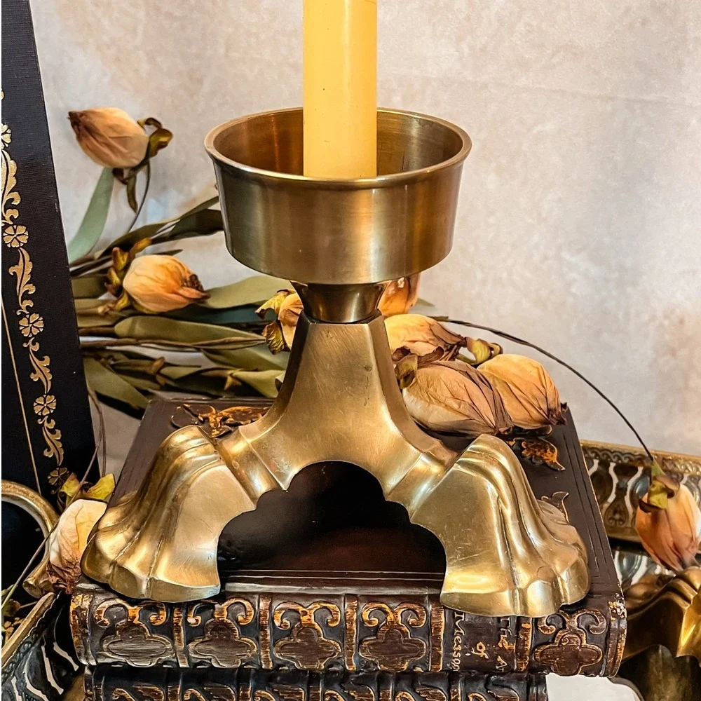 Brass Candle Holders‎ with Lion Paw Feet